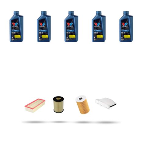 Kit tagliando 4 FILTRI e 5L OLIO compatibile con Vw New Beetle / Cabrio (5C) 1.6 TDI 77kw Dal 2011