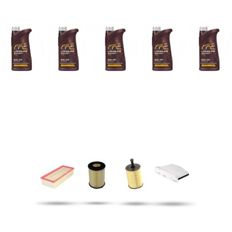 Kit tagliando 4 FILTRI e 5L OLIO compatibile con Vw New Beetle / Cabrio (5C) 2.0 TDI 103kw Dal 2012