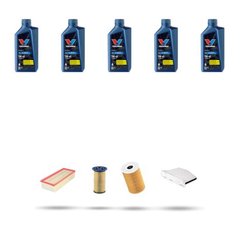 Kit tagliando 4 FILTRI e 5L OLIO compatibile con Vw Passat (362,365) 2.0 TDI 103kw Dal 2010