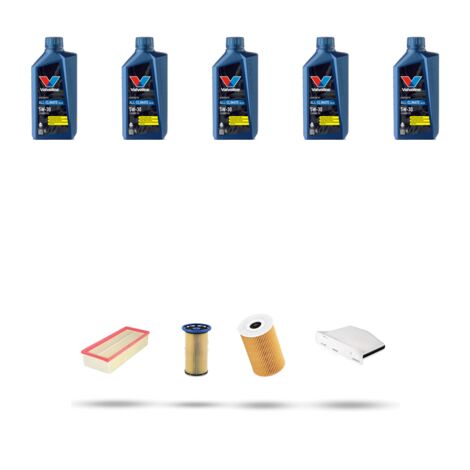 Kit tagliando 4 FILTRI e 5L OLIO compatibile con Vw Passat (362,365) 2.0 TDI 130kw Dal 2013