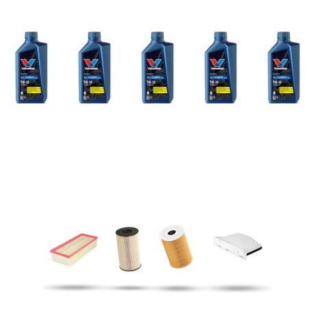 Kit tagliando 4 FILTRI e 5L OLIO compatibile con Vw Passat (3c2,3c5) 1.6 TDI 77kw Dal 2009 al 2010