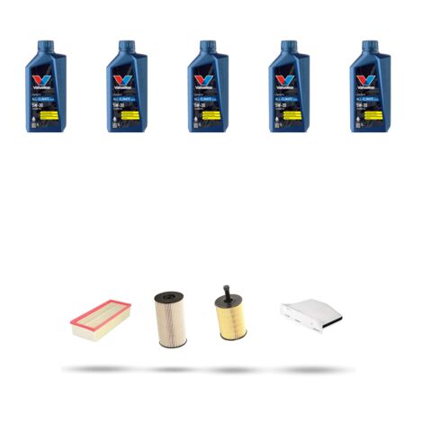 Kit tagliando 4 FILTRI e 5L OLIO compatibile con Vw Passat (3c2,3c5) 2.0 TDI 88kw Dal 2005 al 2007