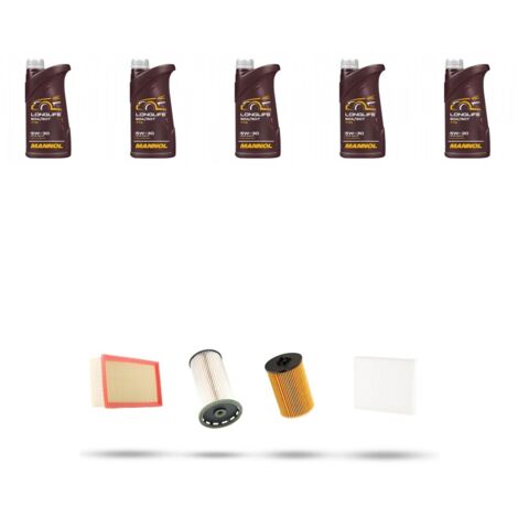 Kit tagliando 4 FILTRI e 5L OLIO compatibile con VW Passat (3g2,3G5) 1.6 TDI 88kw Dal 2014