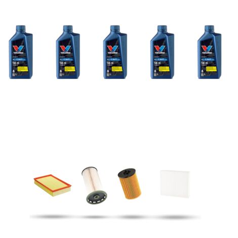Kit tagliando 4 FILTRI e 5L OLIO compatibile con VW Passat (3g2,3G5) 2.0 TDI 176kw Dal 2014