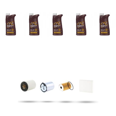 Kit tagliando 4 FILTRI e 5L OLIO compatibile con Vw POLO V (6R,6C) 1.2 TDI 55kw Dal 2010