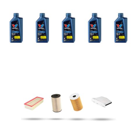 Kit tagliando 4 FILTRI e 5L OLIO compatibile con VW Scirocco III (1K8) 2.0 TDI 103kw Dal 2008