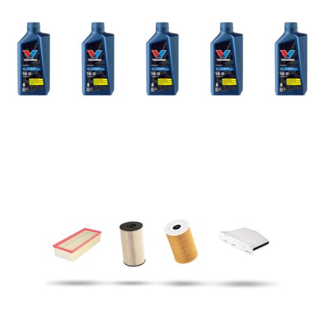 Kit tagliando 4 FILTRI e 5L OLIO compatibile con VW Scirocco III (1K8) 2.0 TDI 130kw Dal 2013