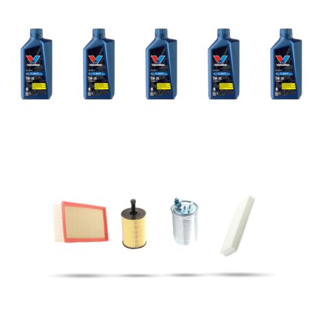 Kit tagliando 4 FILTRI e 5L OLIO compatibile con Vw Sharan I (7M) 1.9 TDI 96kw Dal 2002