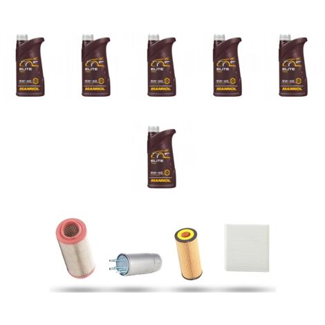 Kit tagliando 4 FILTRI e 6L OLIO compatibile con Alfa Romeo Brera (939) 2.4 jtdm 154kw dal 2007