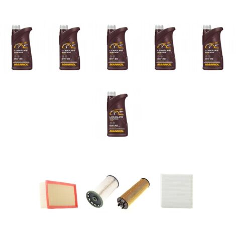 Kit tagliando 4 FILTRI e 6L OLIO compatibile con Audi A3 (8Ya,8YS) 30 TDI 85kw dal 2019