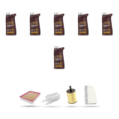 Kit tagliando 4 FILTRI e 6L OLIO compatibile con Audi A3 II (8P1,8PA) 3.2 V6 quattro 184kw dal 2003