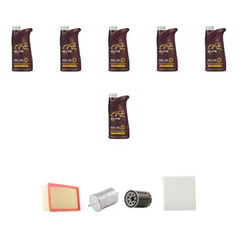 Kit tagliando 4 FILTRI e 6L OLIO compatibile con Audi A4 (B6,B7) 2.4 v6 120kw dal 2001 al 2004