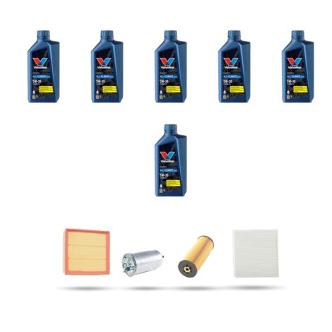 Kit tagliando 4 FILTRI e 6L OLIO compatibile con Audi A6 (C5) 2.5 tdi v6 114kw dal 2001