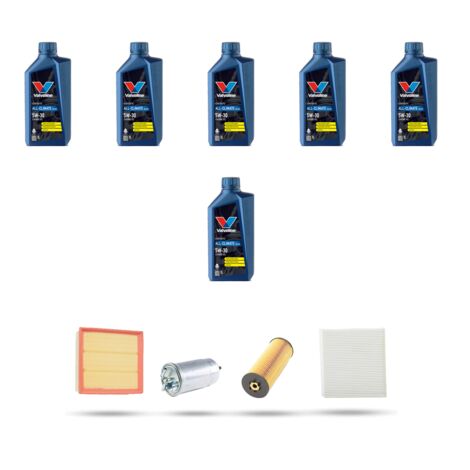 Kit tagliando 4 FILTRI e 6L OLIO compatibile con Audi A6 (C5) 2.5 tdi v6 120kw dal 2002