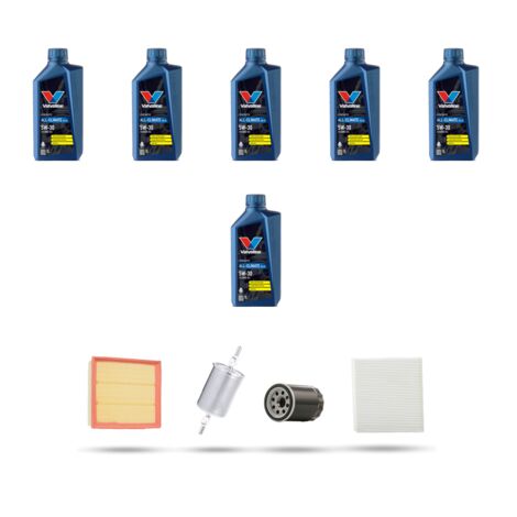 Kit tagliando 4 FILTRI e 6L OLIO compatibile con Audi A6 (C5) 2.7 v6 184kw dal 2001