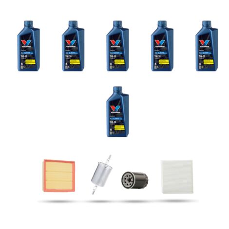 Kit tagliando 4 FILTRI e 6L OLIO compatibile con Audi A6 (C5) 2.7 v6 quattro 184kw dal 2000