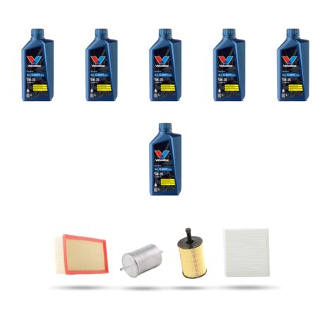 Kit tagliando 4 FILTRI e 6L OLIO compatibile con Audi TT (8N3) 3.2 VR6 184kw dal 2003 al 2006
