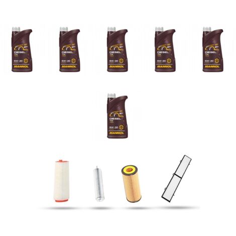 Kit tagliando 4 FILTRI e 6L OLIO compatibile con Bmw Serie 1 (E81,E82,E87,E88) 118 d 90kw dal 2004 al 2012
