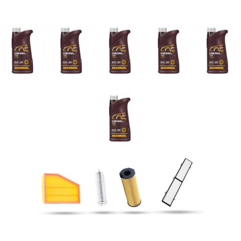 Kit tagliando 4 FILTRI e 6L OLIO compatibile con Bmw Serie 1 (E81,E82,E87,E88) 120d 130kw dal 2007 al 2012