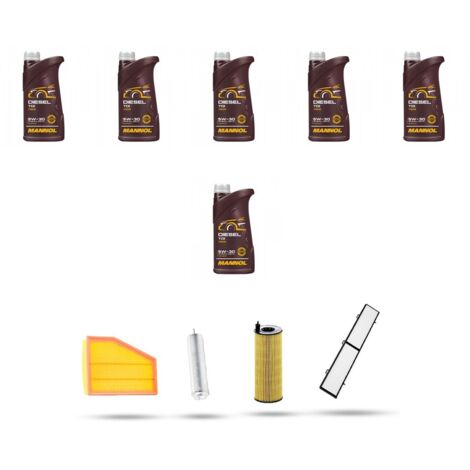 Kit tagliando 4 FILTRI e 6L OLIO compatibile con Bmw Serie 1 (E81,E82,E87,E88) 123d 150kw dal 2007 al 2012