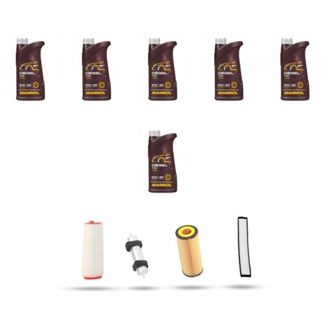 Kit tagliando 4 FILTRI e 6L OLIO compatibile con Bmw serie 3 (E46) 320td cd 110kw dal 2001