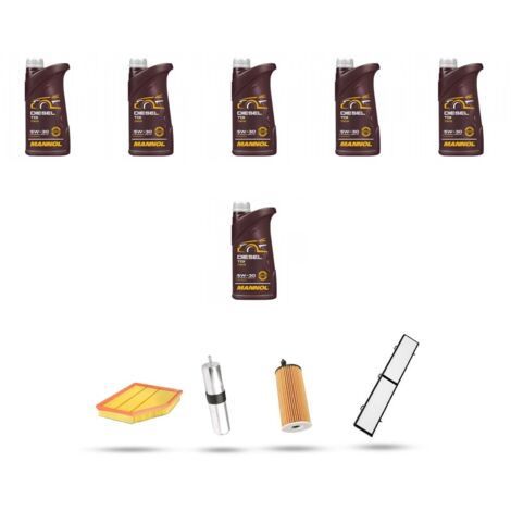 Kit tagliando 4 FILTRI e 6L OLIO compatibile con Bmw serie 3 (E90,E91,E92,E93) 320d 135kw dal 2010