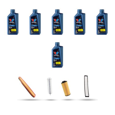 Kit tagliando 4 FILTRI e 6L OLIO compatibile con Bmw x3 (E83) 1.8d 105kw dal 2008 al 2010