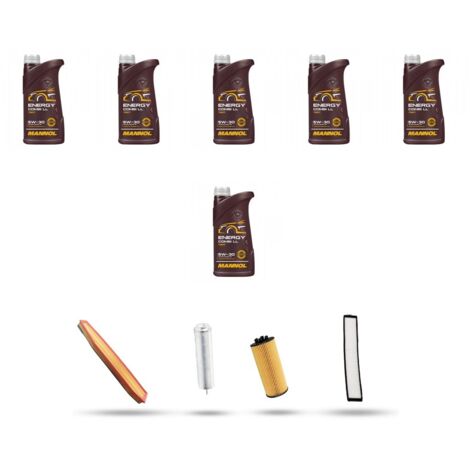 Kit tagliando 4 FILTRI e 6L OLIO compatibile con Bmw x3 (E83) 1.8d 105kw dal 2008 al 2010