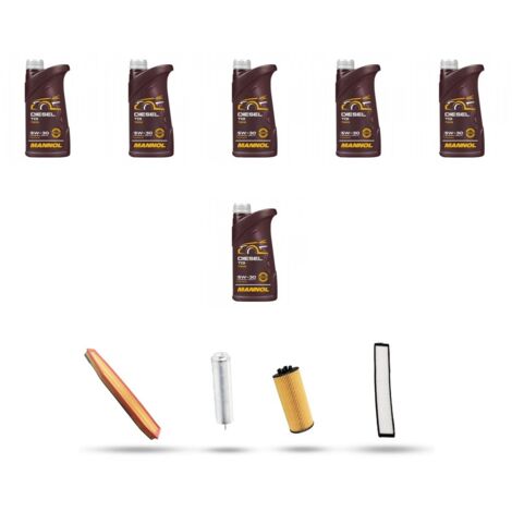 Kit tagliando 4 FILTRI e 6L OLIO compatibile con Bmw x3 (E83) 2.0d 130kw dal 2007 al 2010