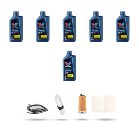 Kit tagliando 4 FILTRI e 6L OLIO compatibile con Bmw X3 (F25) 18d 105kw dal 2012 al 2014