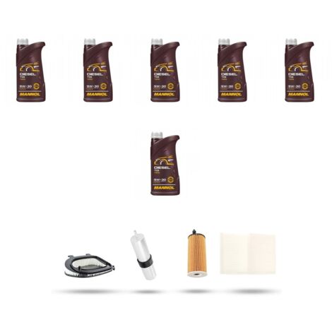 Kit tagliando 4 FILTRI e 6L OLIO compatibile con Bmw x3 (F25) 20dx 120kw dal 2010 al 2017