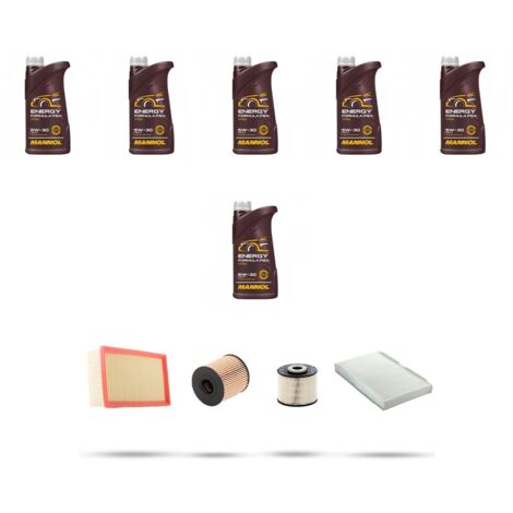 Kit tagliando 4 FILTRI e 6L OLIO compatibile con Citroen C4 II 2.0 hdi 110kw dal 2010