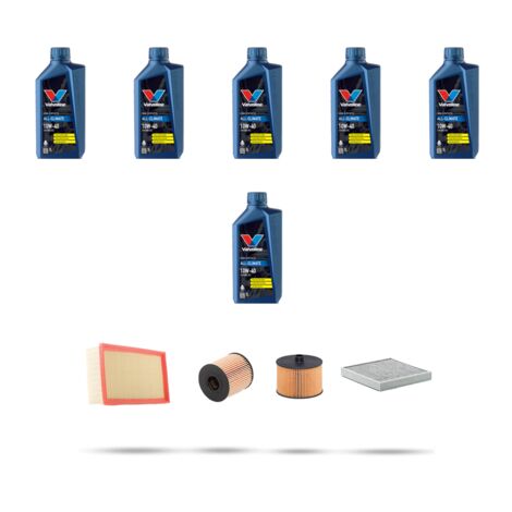 Kit tagliando 4 FILTRI e 6L OLIO compatibile con Citroen C5 III 2.0 HDI 100kw dal 2008 al 2009