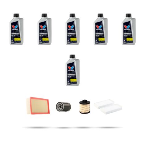 Kit tagliando 4 FILTRI e 6L OLIO compatibile con Citroen Ds5 2.0 BlueHDi 133kw dal 2013