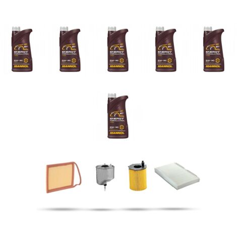 Kit tagliando 4 FILTRI e 6L OLIO compatibile con Citroen Jumpy II 1.6 HDI 66kw dal 2007
