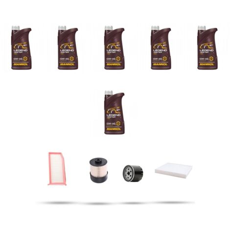 Kit tagliando 4 FILTRI e 6L OLIO compatibile con Dacia Dokker 1.5 Dci 66kw dal 2012