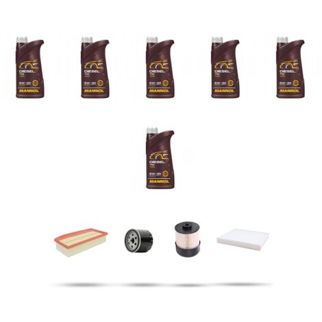 Kit tagliando 4 FILTRI e 6L OLIO compatibile con Dacia Duster II 1.5 Dci 80kw dal 2018