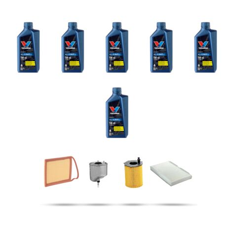 Kit tagliando 4 FILTRI e 6L OLIO compatibile con Fiat Scudo II 1.6 JTD 66kw dal 2007