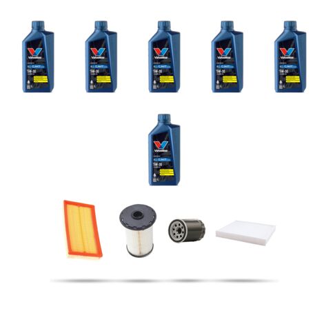 Kit tagliando 4 FILTRI e 6L OLIO compatibile con Ford Focus C-Max 1.8 TDCI 85kw dal 2005