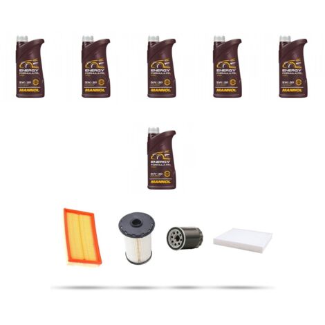 Kit tagliando 4 FILTRI e 6L OLIO compatibile con Ford Focus C-Max 1.8 TDCI 85kw dal 2005