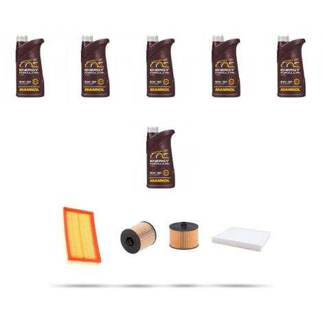 Kit tagliando 4 FILTRI e 6L OLIO compatibile con Ford Focus C-Max 2.0 TDCI 100kw dal 2003