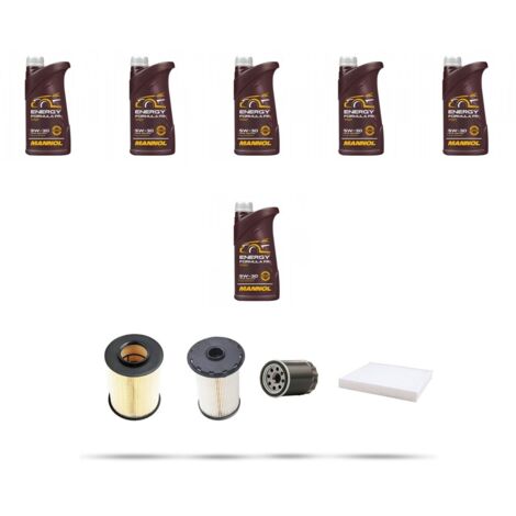 Kit tagliando 4 FILTRI e 6L OLIO compatibile con Ford Focus II 1.8 TDCI 85kw dal 2005