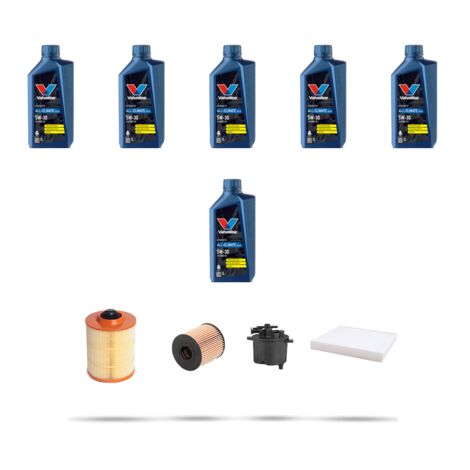 Kit tagliando 4 FILTRI e 6L OLIO compatibile con Ford Galaxy II 2.2 Tdci 129kw dal 2008