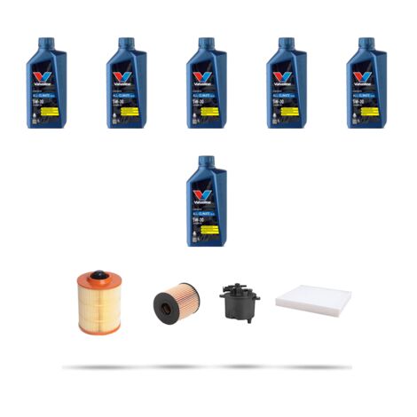 Kit tagliando 4 FILTRI e 6L OLIO compatibile con Ford Galaxy II 2.2 Tdci 147kw dal 2010