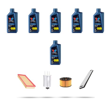 Kit tagliando 4 FILTRI e 6L OLIO compatibile con Ford Mondeo III 2.0 Tdci 85kw dal 2000 al 2007