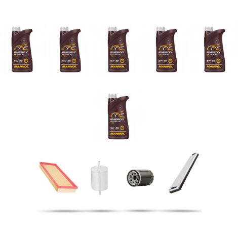 Kit tagliando 4 FILTRI e 6L OLIO compatibile con Ford Mondeo III 3.0 ST 166kw dal 2001 Al 2007
