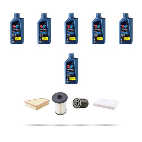 Kit tagliando 4 FILTRI e 6L OLIO compatibile con Ford Mondeo IV 1.8 Tdci 74kw dal 2007