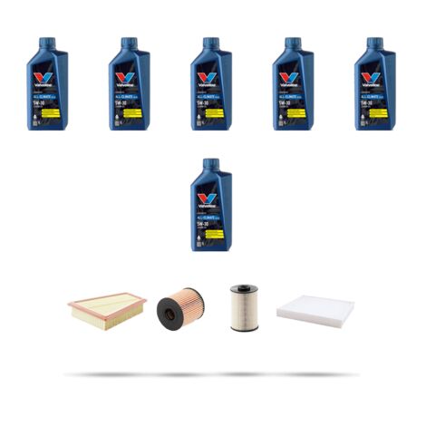 Kit tagliando 4 FILTRI e 6L OLIO compatibile con Ford Mondeo IV 2.0 Tdci 85kw dal 2007