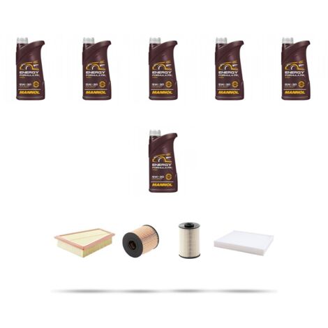 Kit tagliando 4 FILTRI e 6L OLIO compatibile con Ford Mondeo IV 2.0 Tdci 85kw dal 2007