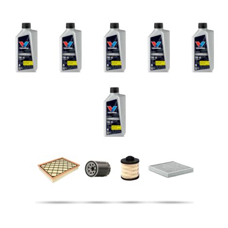 Kit tagliando 4 FILTRI e 6L OLIO compatibile con Ford Mondeo V 2.0 Tdci 110kw dal 2014